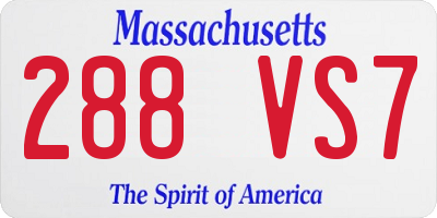 MA license plate 288VS7