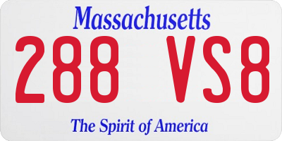 MA license plate 288VS8