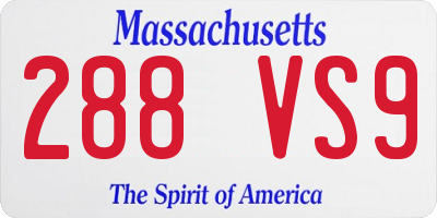 MA license plate 288VS9