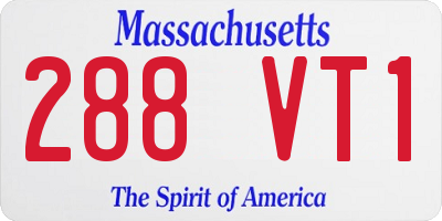 MA license plate 288VT1