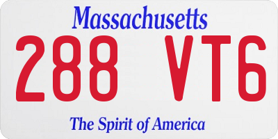 MA license plate 288VT6