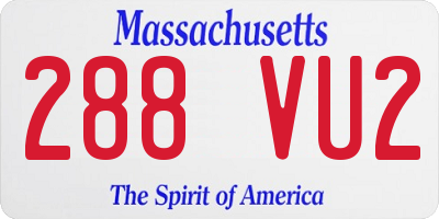 MA license plate 288VU2