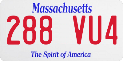 MA license plate 288VU4