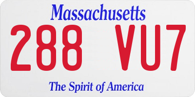 MA license plate 288VU7