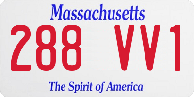 MA license plate 288VV1
