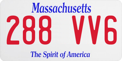 MA license plate 288VV6