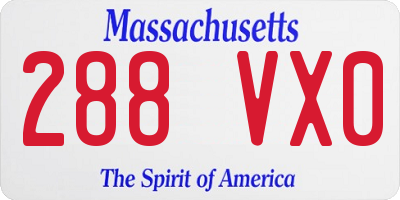 MA license plate 288VX0