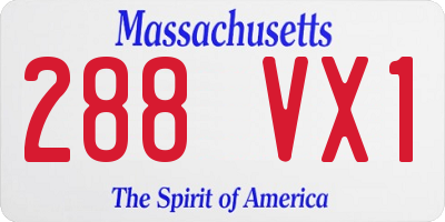 MA license plate 288VX1
