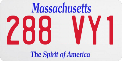 MA license plate 288VY1