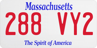 MA license plate 288VY2