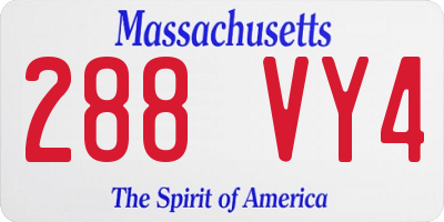 MA license plate 288VY4