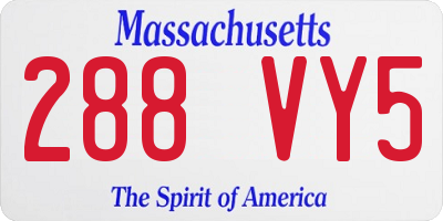 MA license plate 288VY5