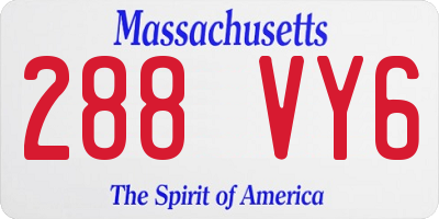 MA license plate 288VY6
