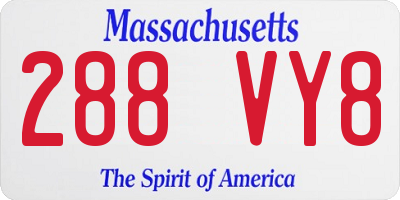 MA license plate 288VY8