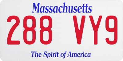 MA license plate 288VY9