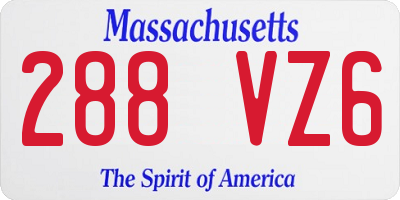 MA license plate 288VZ6