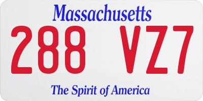MA license plate 288VZ7