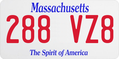 MA license plate 288VZ8