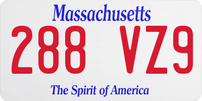 MA license plate 288VZ9