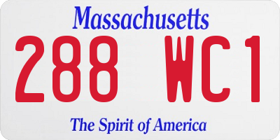 MA license plate 288WC1
