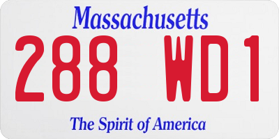 MA license plate 288WD1