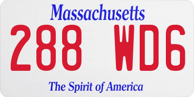 MA license plate 288WD6