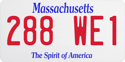 MA license plate 288WE1