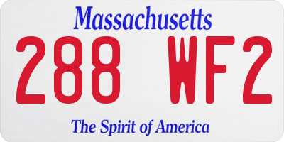 MA license plate 288WF2