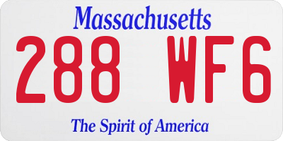 MA license plate 288WF6