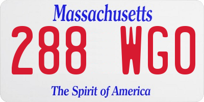 MA license plate 288WG0