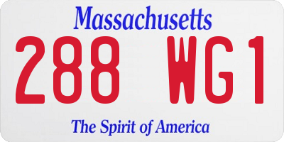 MA license plate 288WG1