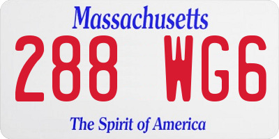 MA license plate 288WG6