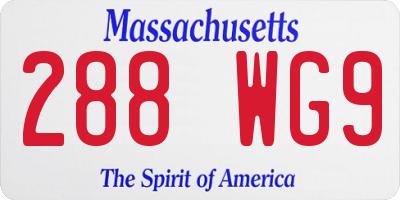 MA license plate 288WG9