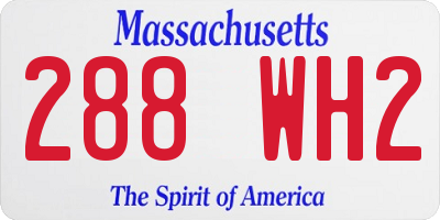 MA license plate 288WH2