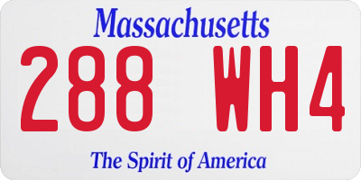 MA license plate 288WH4