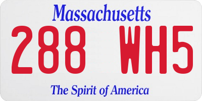 MA license plate 288WH5