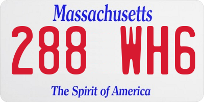 MA license plate 288WH6