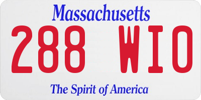 MA license plate 288WI0