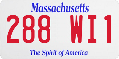 MA license plate 288WI1