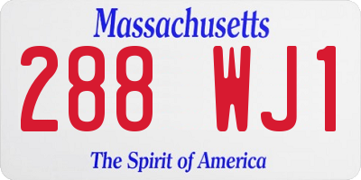 MA license plate 288WJ1