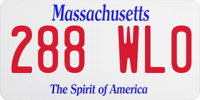 MA license plate 288WL0