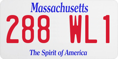 MA license plate 288WL1