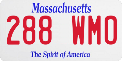 MA license plate 288WM0