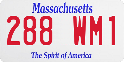 MA license plate 288WM1