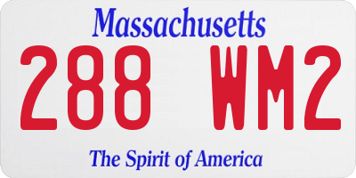 MA license plate 288WM2