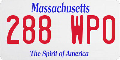 MA license plate 288WP0