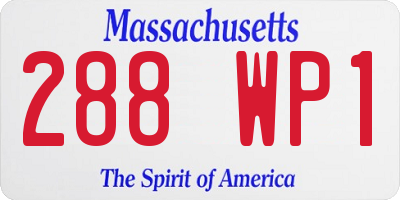 MA license plate 288WP1