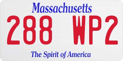 MA license plate 288WP2