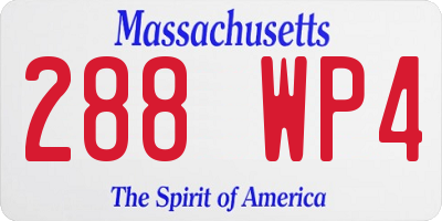 MA license plate 288WP4