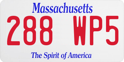 MA license plate 288WP5